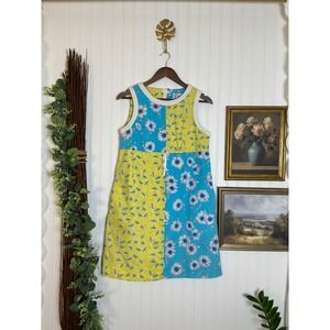 Vintage Lilly Pulitzer Shift Woman Dress 8 Patchwork Floral Dragonfly
